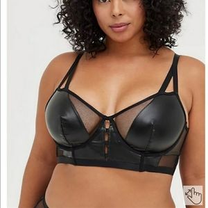 Torrid Faux Leather and Mesh Bralette 4